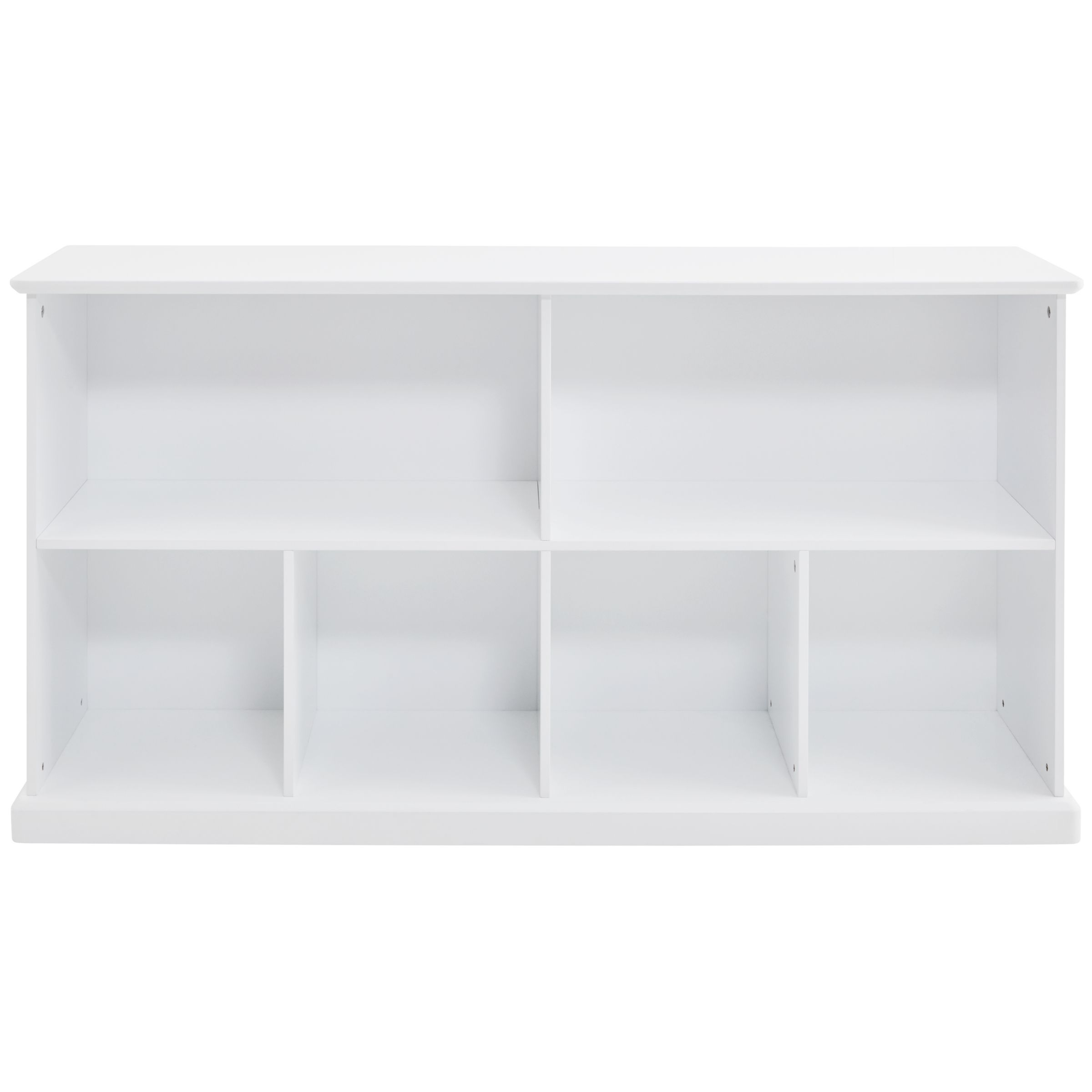 Abbeville Long Shelf Unit White, Long Horizontal Bookcase