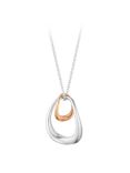 Georg Jensen Offspring 18ct Rose Gold And Sterling Silver Pendant Necklace, Silver/Rose Gold