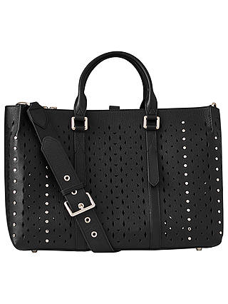 Reiss Picton Leather Laser Cut Tote Bag