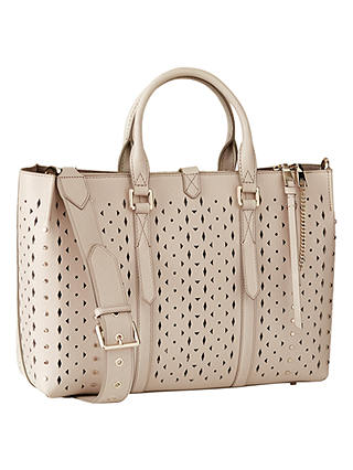 Reiss Picton Leather Laser Cut Tote Bag