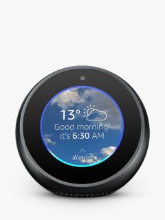 Amazon Echo Spot Smart Speaker with 2.5" Screen & Alexa Voice Recognition & Control, Black