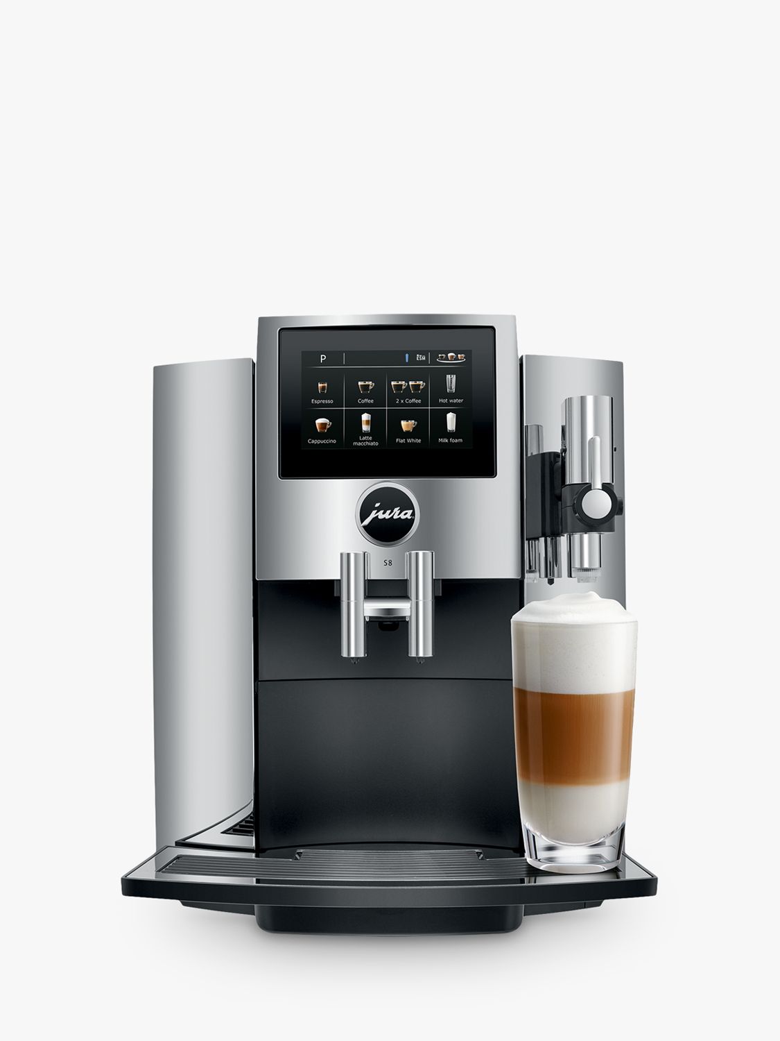 Jura S8 Bean-to-Cup Coffee Machine, Chrome