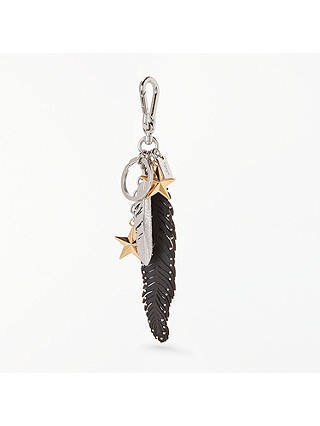 Coach Mixed Feathers and Stars Keyring, Black Multi