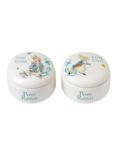 Beatrix Potter Peter Rabbit First Curl and Tooth Ceramic Pot Set, Pack of 2, White