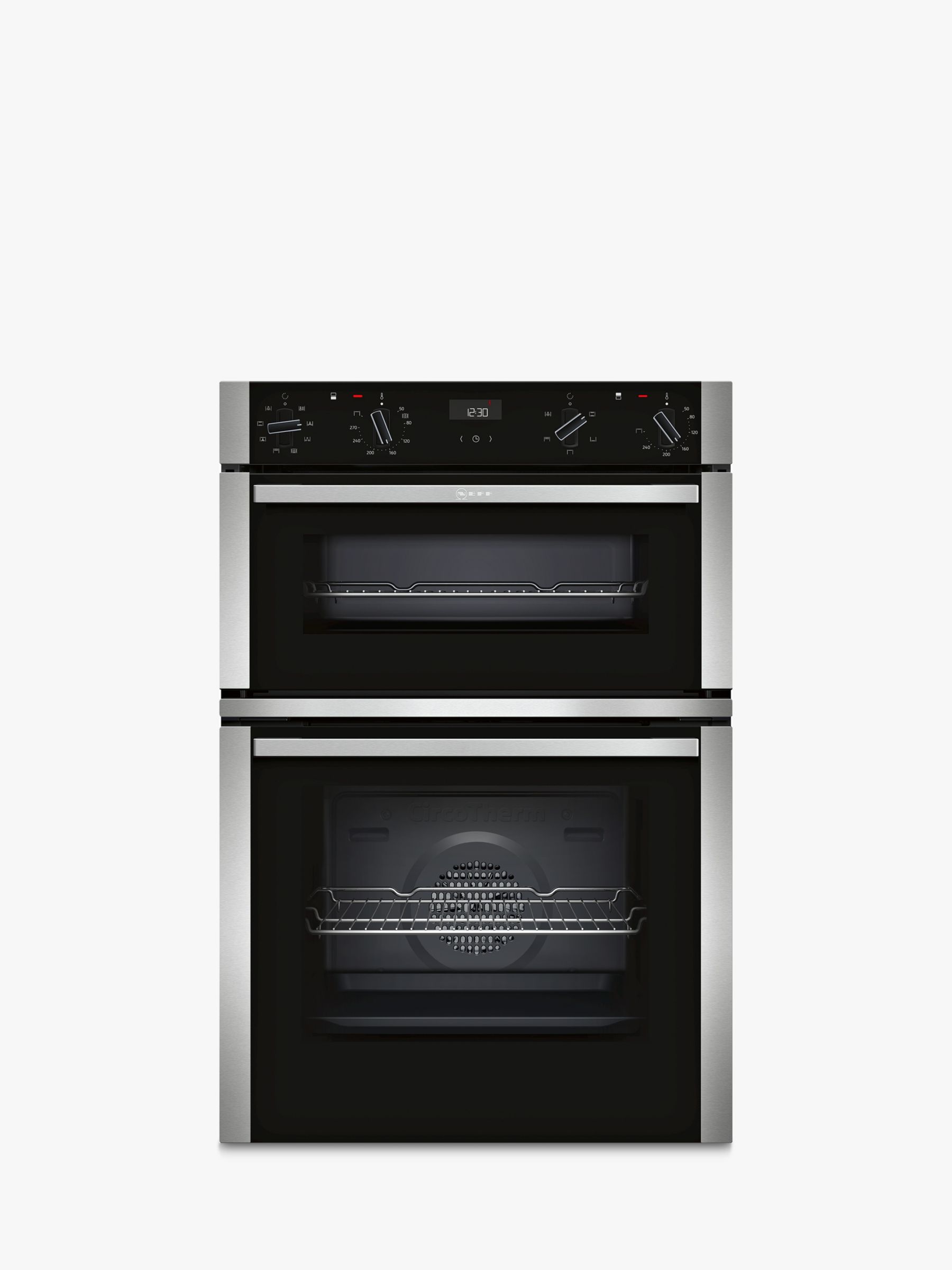 Neff N50 U1ACE2HN0B Built In Electric Double Oven, Stainless Steel