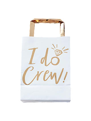 Ginger Ray I Do Crew Party Bags, Pack of 5, Gold