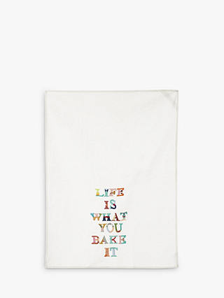 Anthropologie 'Life Is What You Bake It' Tea Towel, White/Multi
