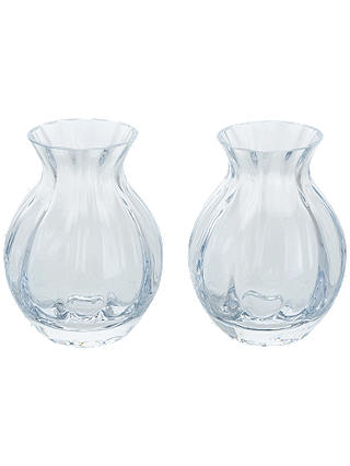 Dartington Crystal Mini Gems Oval Vase, H9cm, Clear, Set of 2