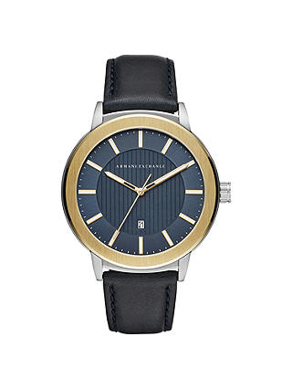 Armani Exchange Men's Date Leather Strap Watch