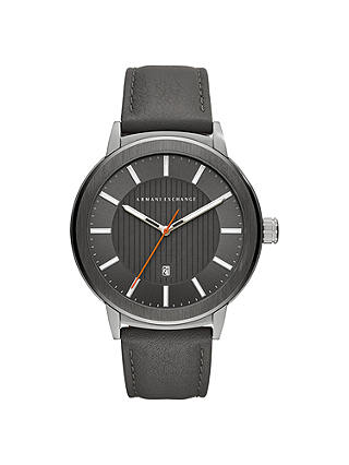 Armani Exchange Men's Date Leather Strap Watch