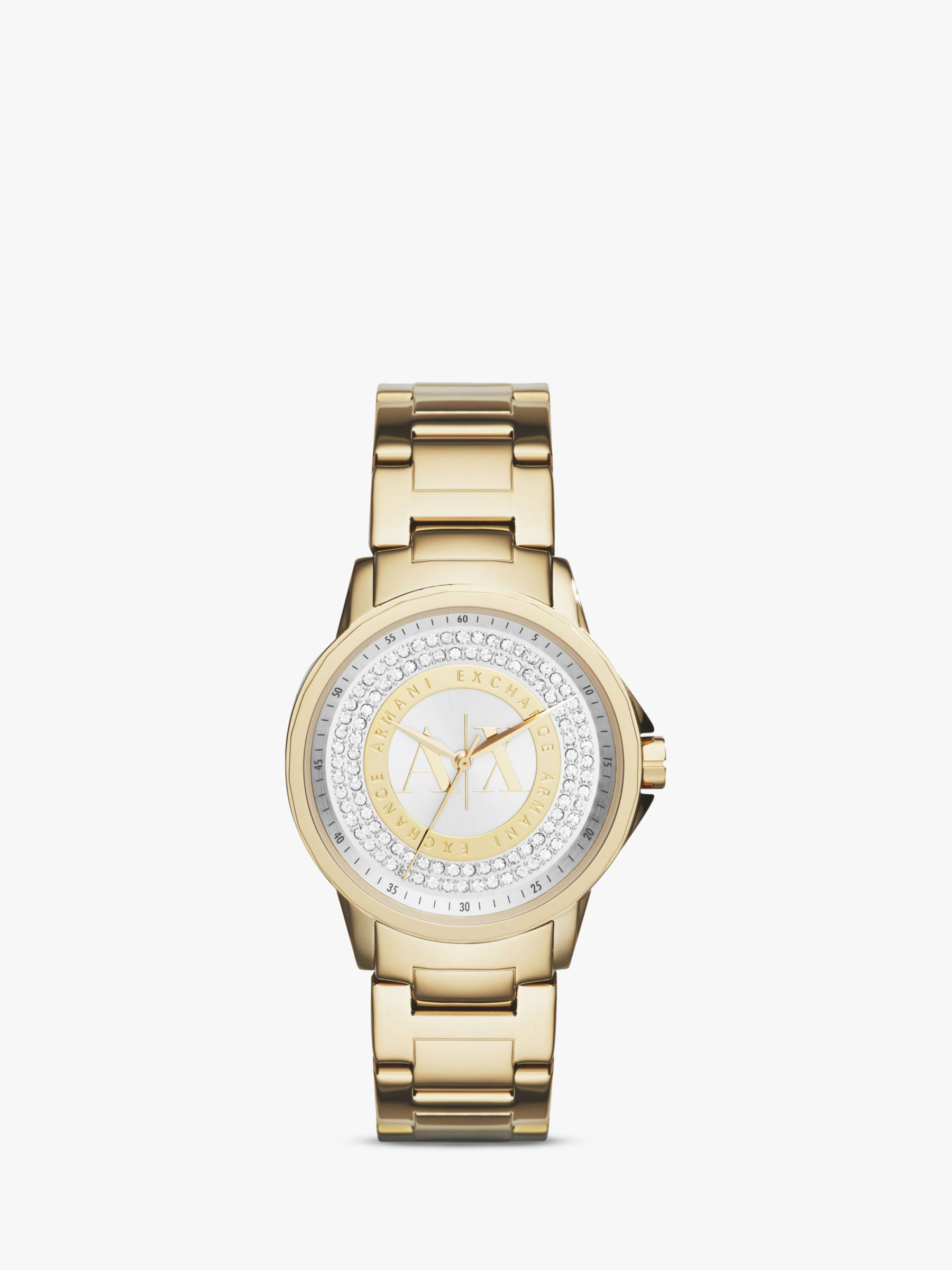 armani exchange watch gold and silver