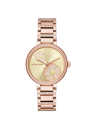 Michael Kors MK3836 Women's Courtney Embellished Bracelet Watch, Rose Gold
