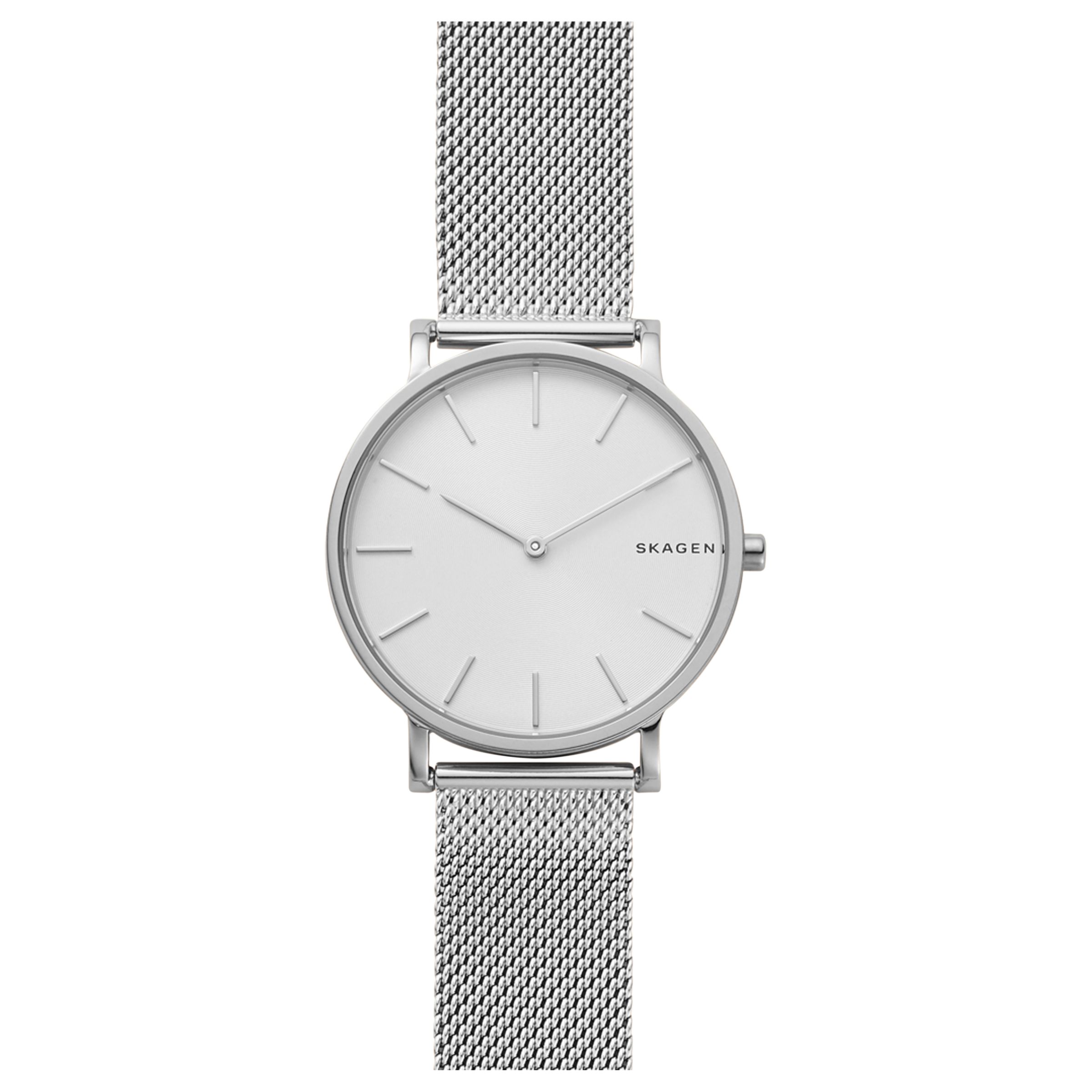 Skagen SKW6442 Men's Hagen Mesh Bracelet Strap Watch, Silver/White