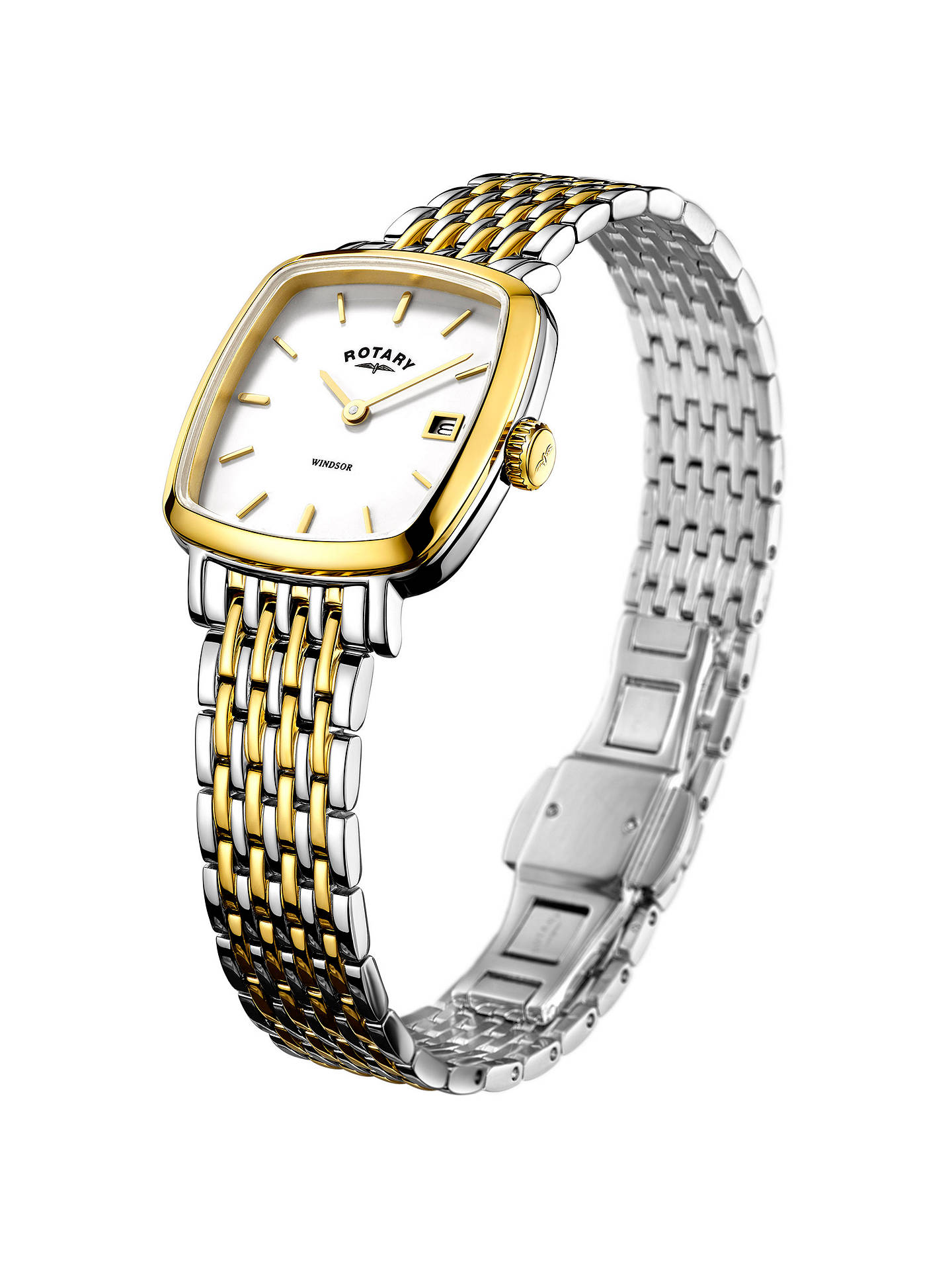Rotary LB05306/01 Women's Windsor Date Square Bracelet Strap Watch ...