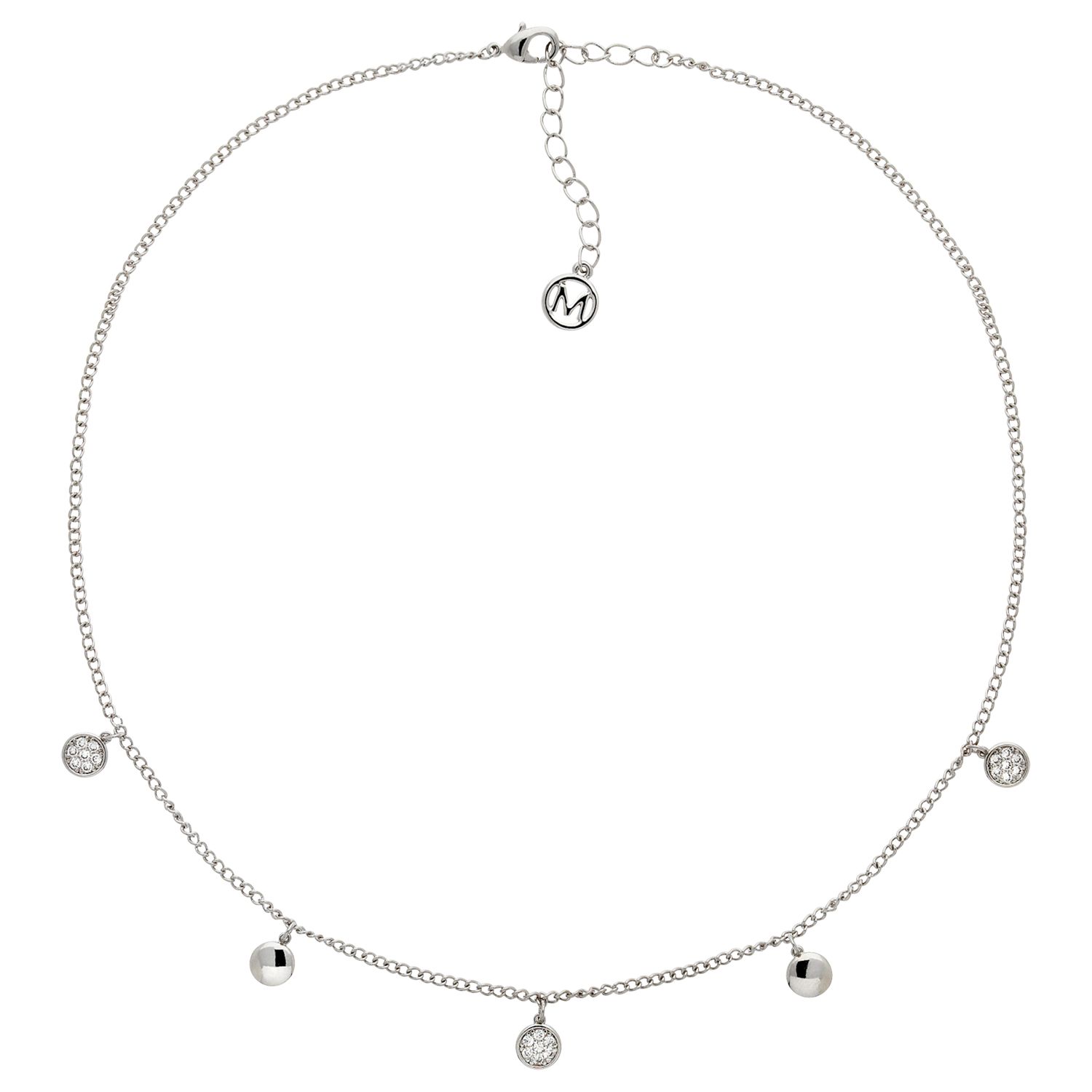 Melissa Odabash Glass Crystal Drop Disc Necklace