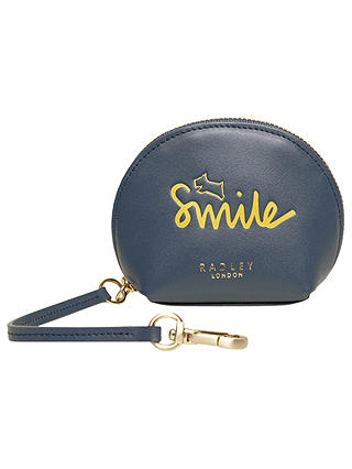 Radley Smile Leather Bag Charm Coin Purse, Petrol
