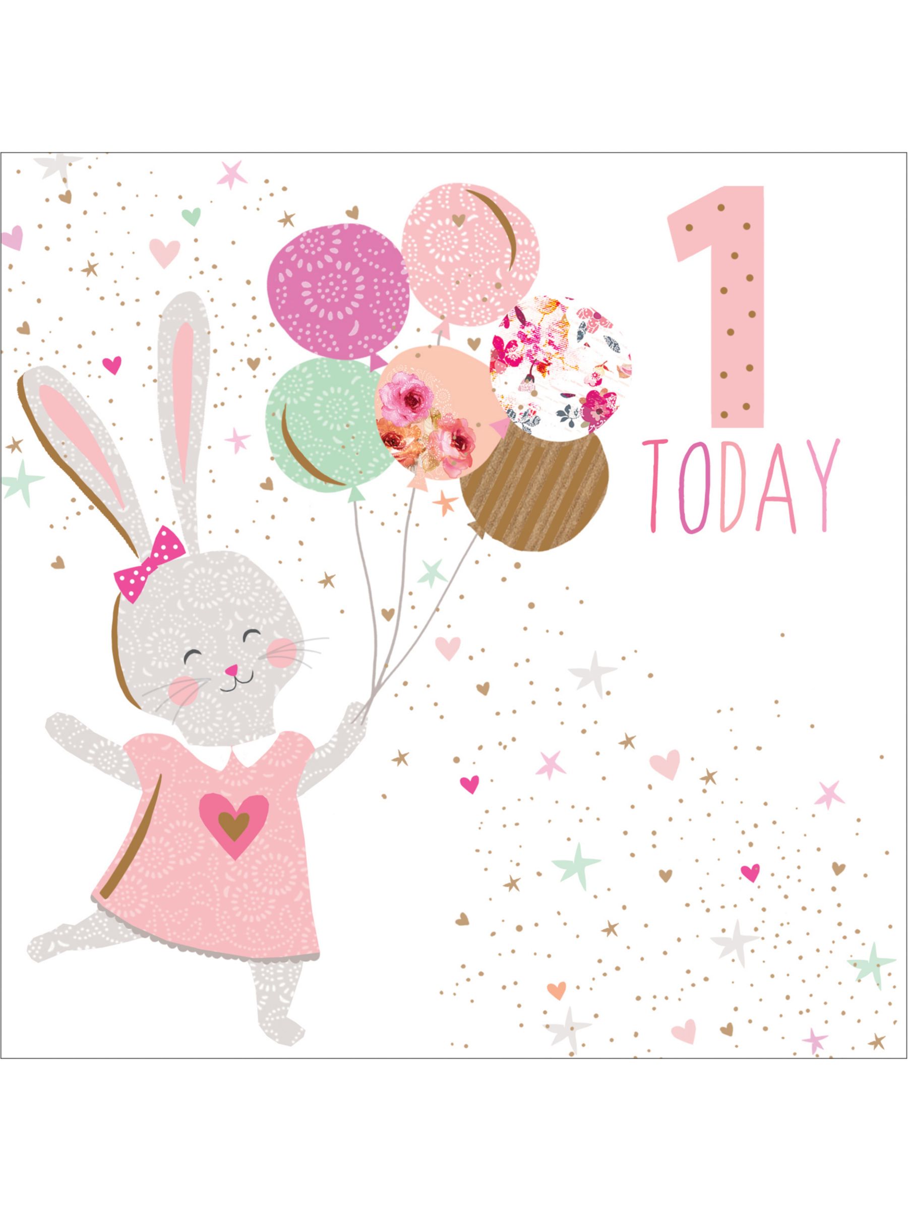 Portfolio Bunny Rabbit 1st Birthday Card at John Lewis & Partners