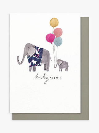 Stop the Clock Design Elephants Baby Shower Card