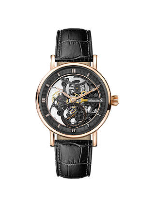 Ingersoll Men's The Herald Skeleton Automatic Leather Strap Watch