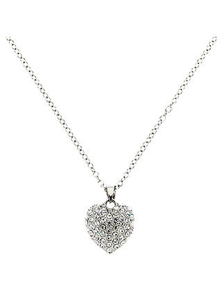Finesse Glass Crystal Pave Heart Pendant Necklace