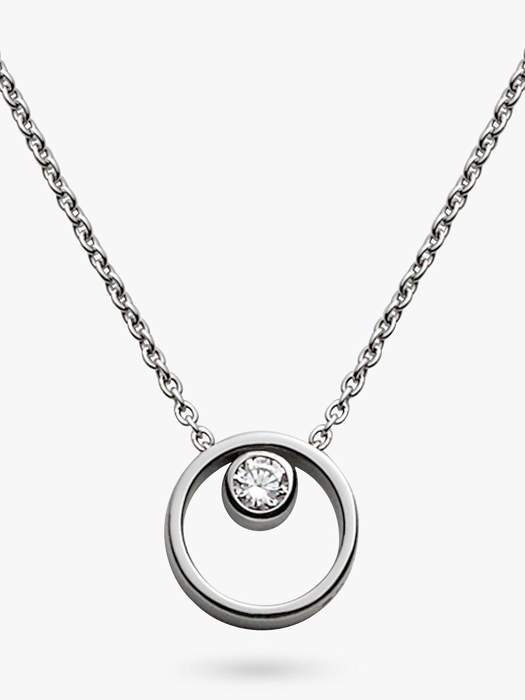 Skagen Elin Crystal Circle Necklace, Silver Skj0833040