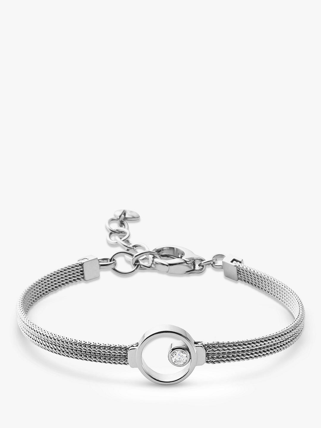 Skagen Elin Crystal Circle Bracelet, Silver Skj0834040