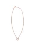 Skagen Elin Crystal Circle Necklace, Rose Gold SKJ0850791