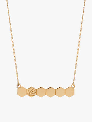 Rachel Jackson London Hexagon Bar Pendant Necklace