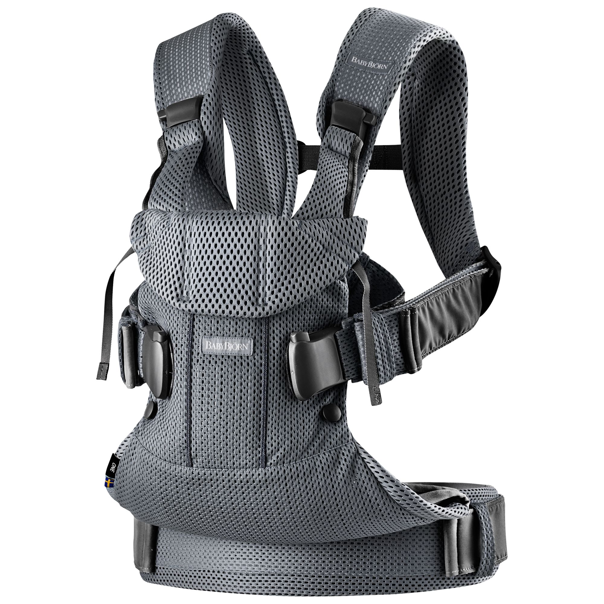BabyBjörn Anthracite One Air Baby Carrier 2018 and Teething Bib bundle