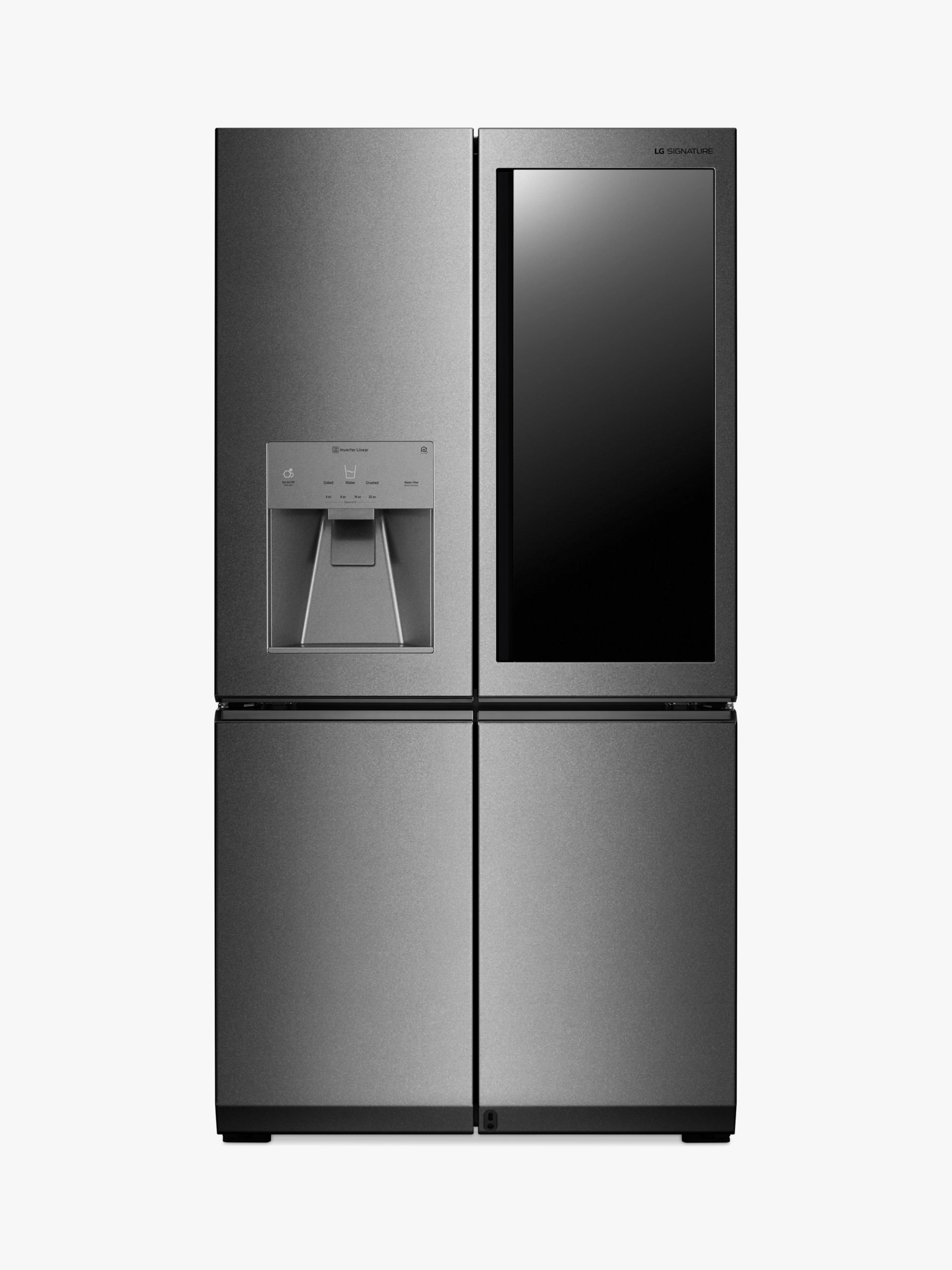 LG LSR100 American Style Plumbed Freestanding Fridge Freezer, A++ Energy Rating, 91cm Wide, Noble Steel