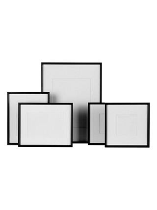 John Lewis & Partners Aluminium Mounted Photo Frames, Set of 5, Black
