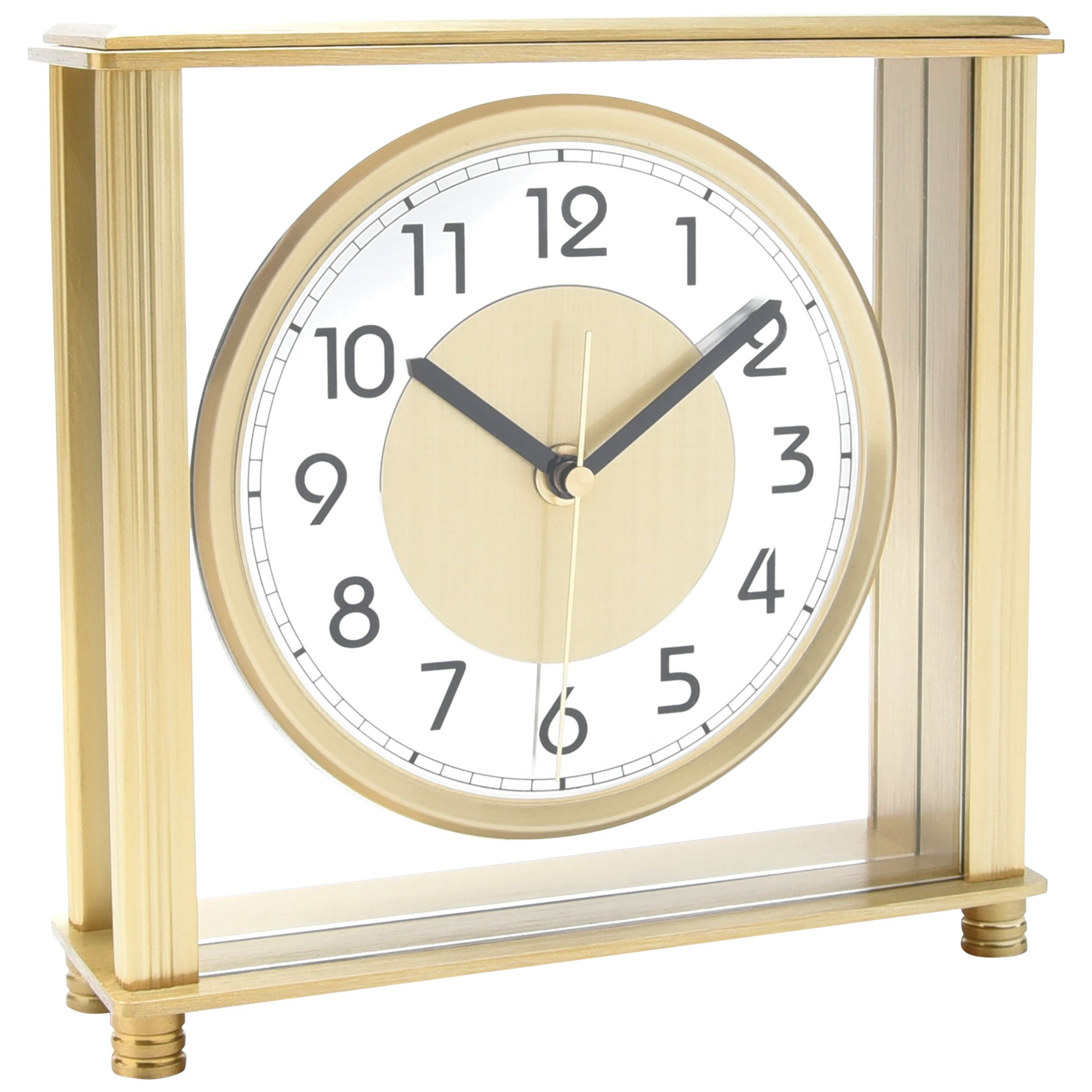 London Clock Company Large Dial Mantel Clock, Dia.13cm, Brushed