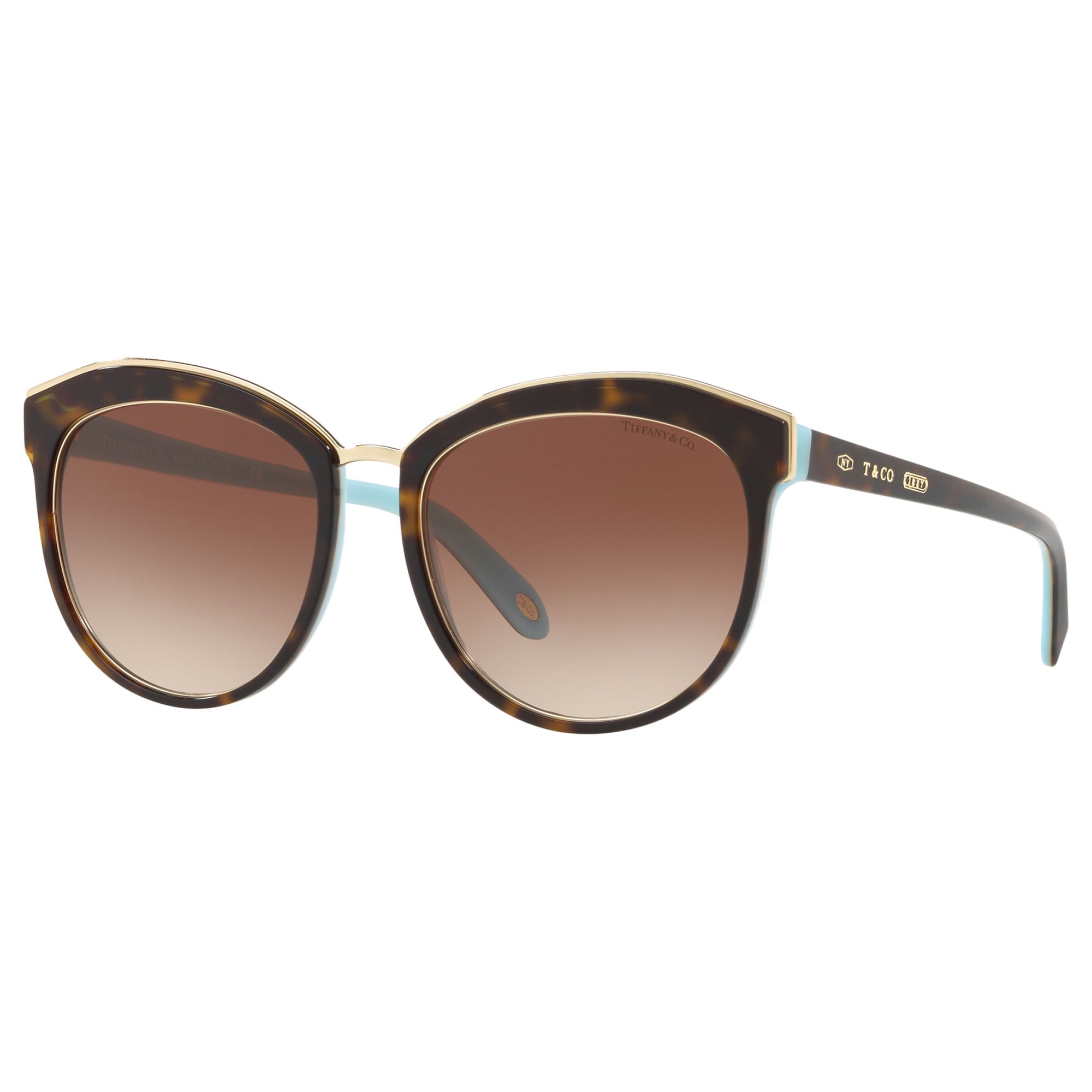 Tiffany & Co TF4146 Women's Oval Sunglasses, Tortoise/Brown Gradient
