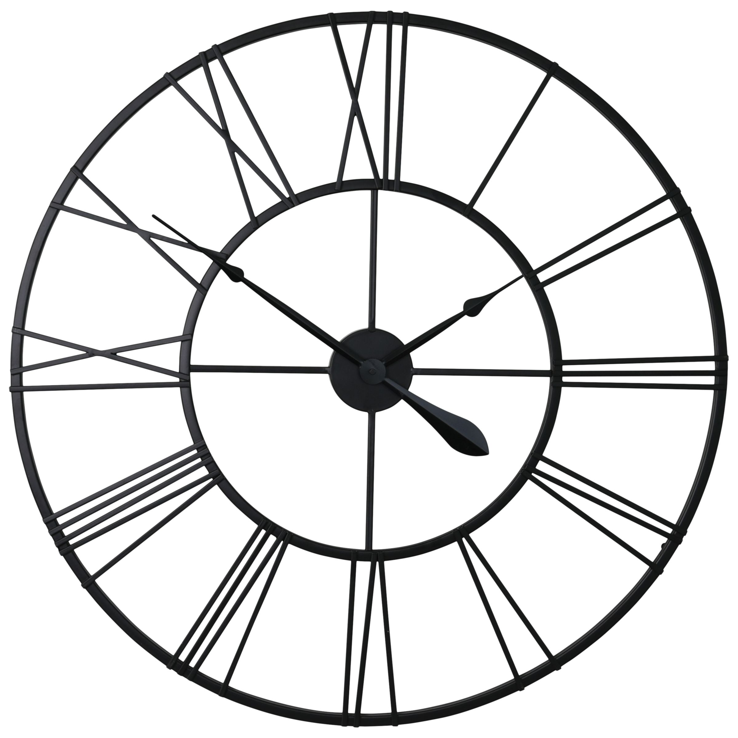 London Clock Company Skeleton Wire Wall Clock, Dia.80cm, Black