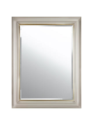 John Lewis & Partners Gold Line Bevelled Mirror, 105 x 75cm, Gold/Taupe