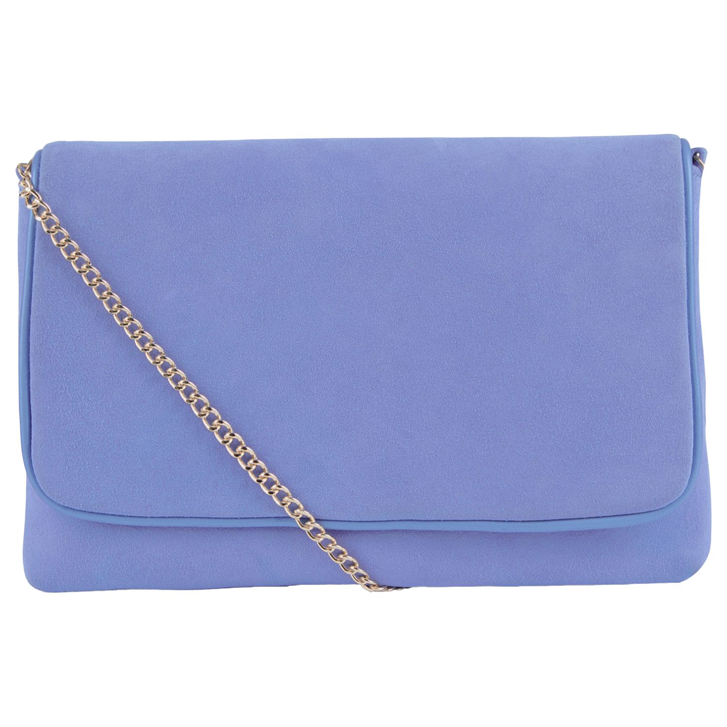 baby blue suede clutch bag