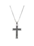 Emporio Armani Men's Cross Necklace, Black/Silver