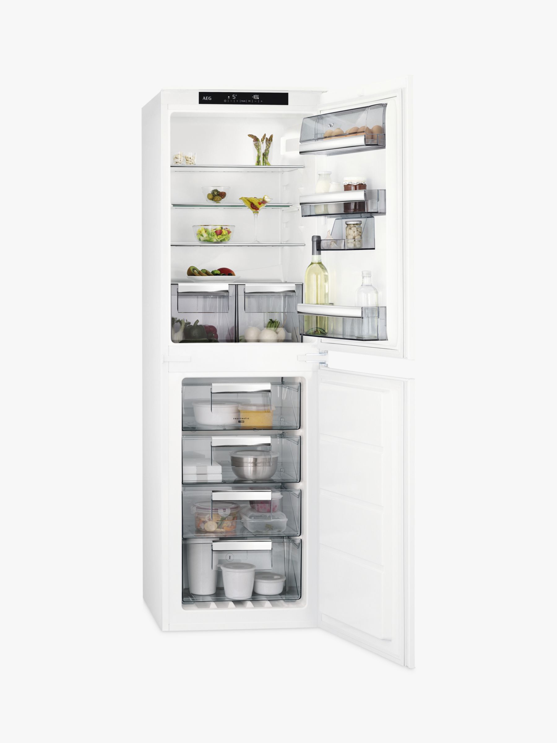 AEG SCE8181VNS Integrated Fridge Freezer, A+ Energy Rating, 54cm Wide, White
