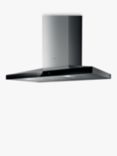 Elica Claire 90 Chimney Cooker Hood, Black Glass/Stainless Steel