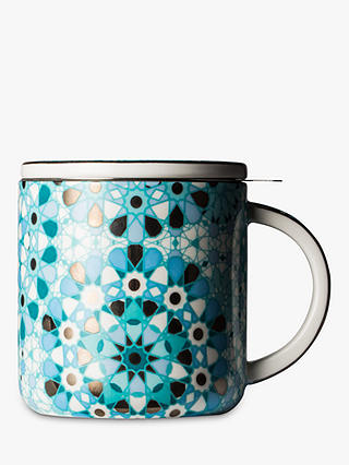 T2 Dazed and Dazzled Tea Infuser Mug and Lid, Iced Turquoise, 400ml