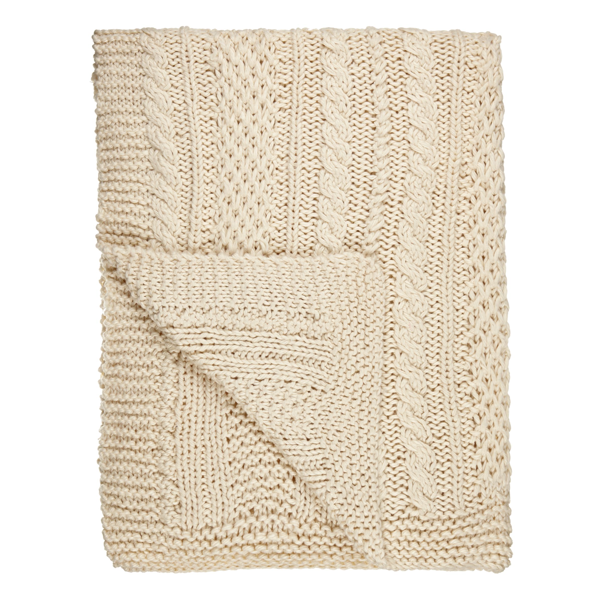 BuyJohn Lewis & Partners Chunky Knit Throw, Natural Online at johnlewis.com