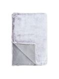 John Lewis Faux Fur Throw, Arctic Grey