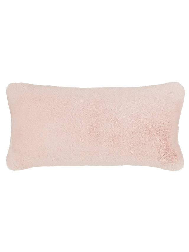 John Lewis & Partners Fux Fur Cushion, Soft Pink