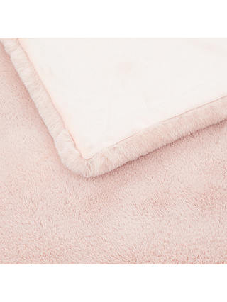 John Lewis & Partners Premium Faux Fur Throw, Soft Pink