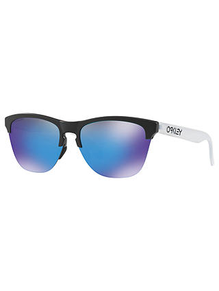 Oakley OO9374 Men's Frogskins Lite Round Sunglasses, Black/Mirror Blue