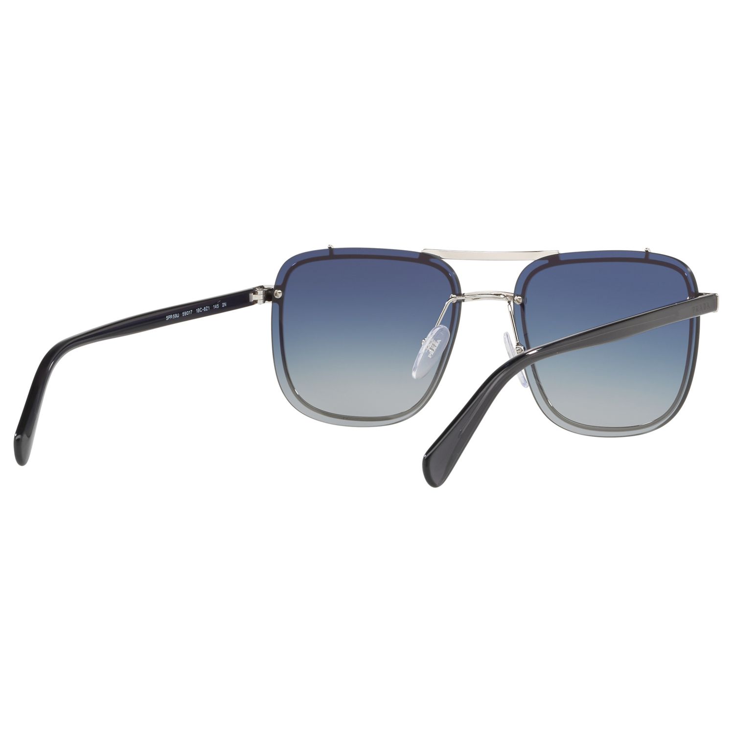 Prada PR 59US Men's Square Sunglasses, Silver/Blue Gradient