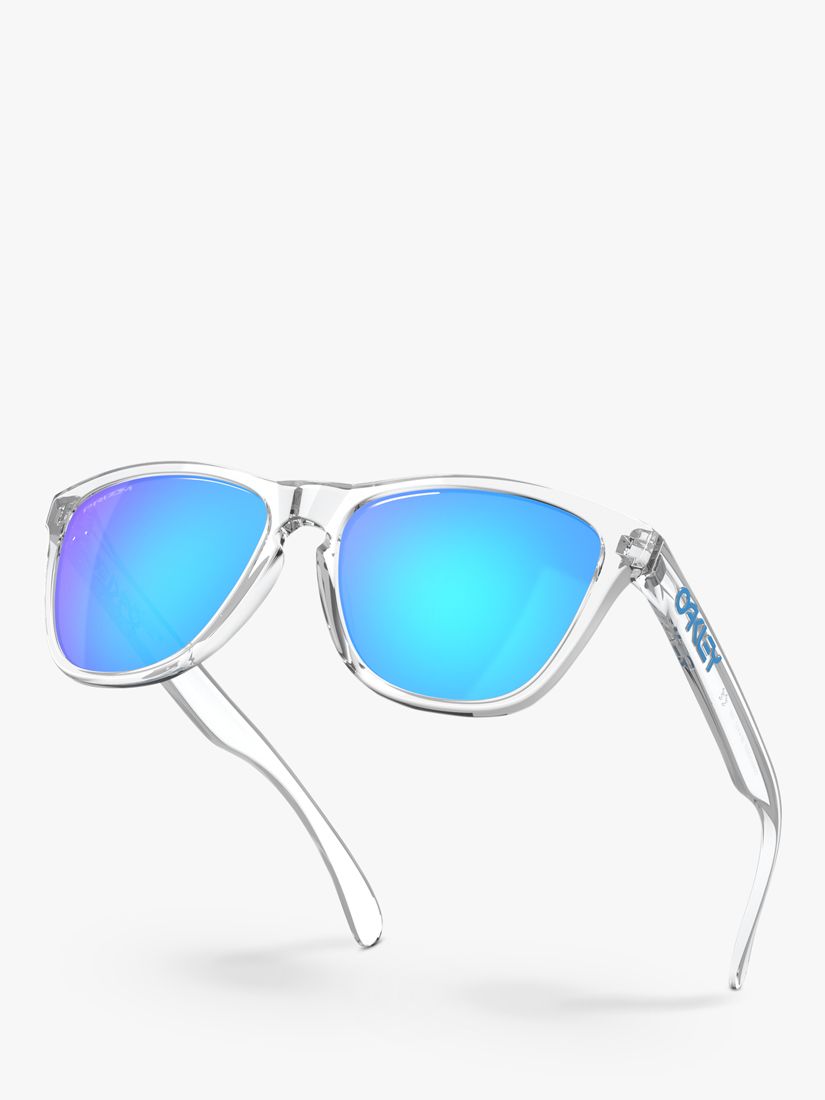 Oakley OO9013 Men's Frogskins Prizm Square Sunglasses, Clear/Iridium Sapphire