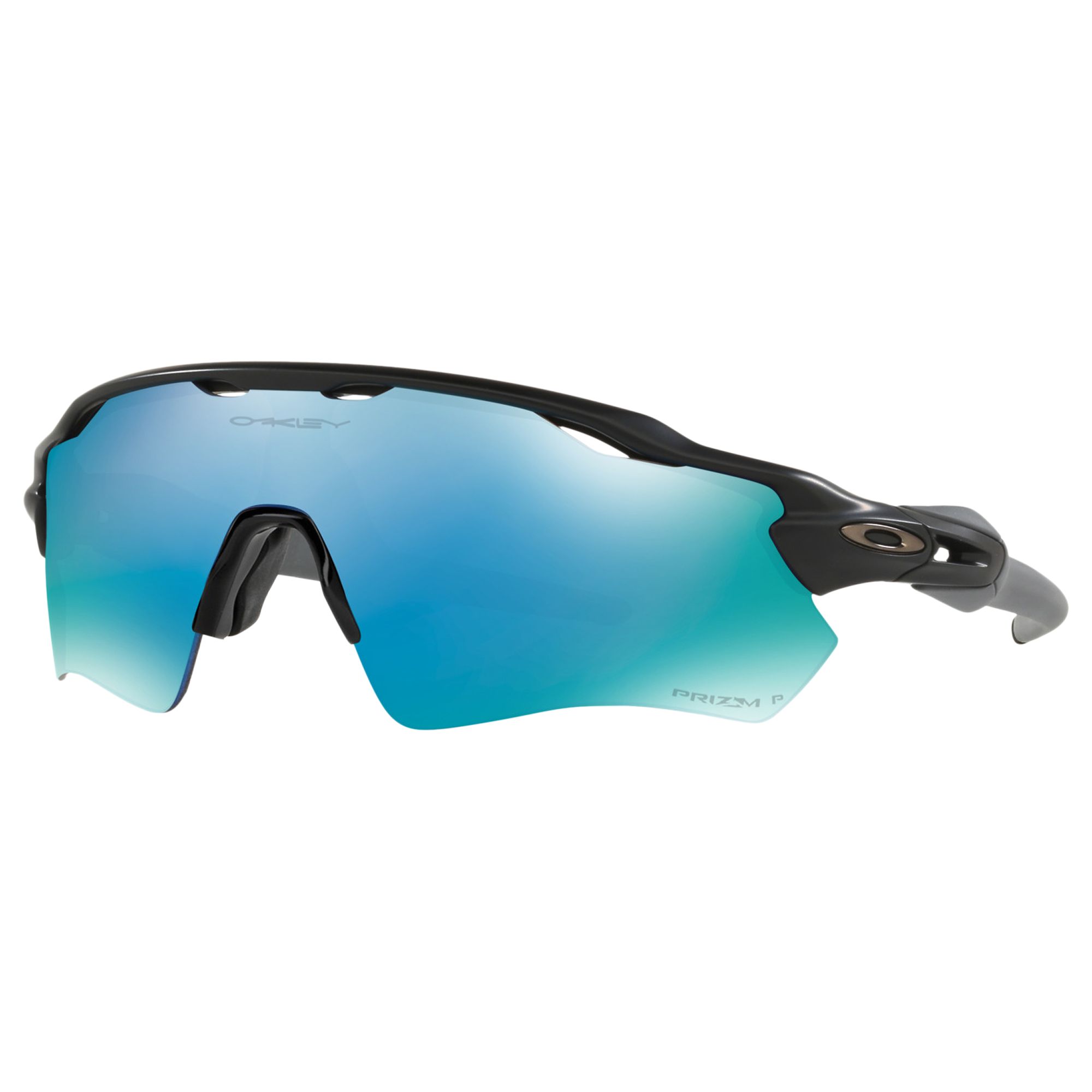 Oakley OO9208 Men's Radar EV Path Prizm Polarised Wrap Sunglasses,  Black/Mirror Blue at John Lewis & Partners