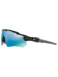 Oakley OO9208 Men's Radar EV Path Prizm Polarised Wrap Sunglasses, Black/Mirror Blue