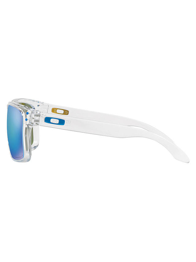 Oakley OO9417 Men's Holbrook XL Prizm Polarised Square Sunglasses, Clear/Mirror Blue